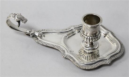 A French 950 standard silver chamberstick, by Leon Lapar, Paris,	